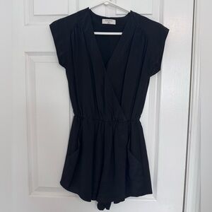 Aritzia Babaton Black 100% Silk Romper